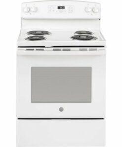 GE - 5.3 Cu. Ft. Freestanding Electric Range with Self-Cleaning and Sensi-temp Technology - White