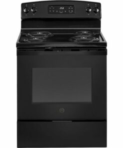 GE - 5.3 Cu. Ft. Freestanding Electric Range with Self-Cleaning and Sensi-temp Technology - Black