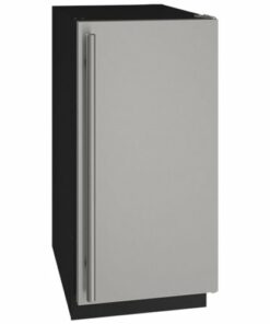 U-Line - 15" Nugget Ice Machine ADA Series Reversible Hinge in Stainless Solid with Pump - Silver