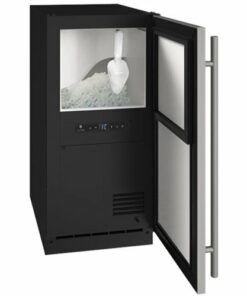 U-Line - 15" Nugget Ice Machine ADA Series Reversible Hinge in Stainless Solid - Silver