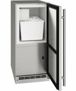 U-Line - 14.9" 55.1-Lb. Freestanding Icemaker - Stainless steel