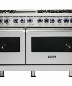Viking - 6.1. Cu. Ft. Freestanding Double Oven LP Gas Range - Stainless steel 0