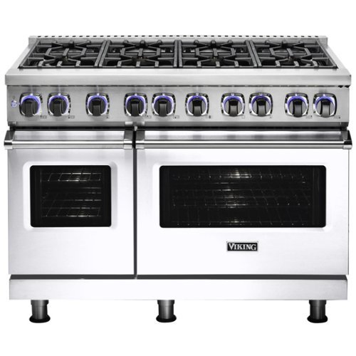 Viking - 7.3 Cu. Ft. Self-Cleaning Freestanding Double Oven Dual Fuel LP Gas Convection Range - White 2