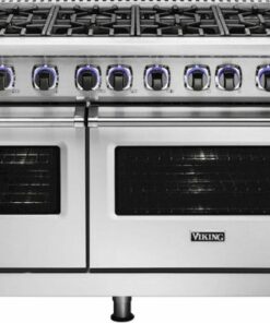 Viking - 6.1. Cu. Ft. Freestanding Double Oven LP Gas Range - Stainless steel 1