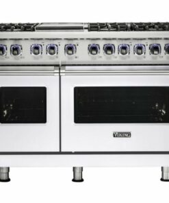 Viking - Self-Cleaning Freestanding Double Oven Dual Fuel Convection Range - White 4