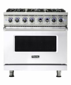 Viking - 5.6 Cu. Ft. Self-Cleaning Freestanding Dual Fuel LP Gas Convection Range - White 3