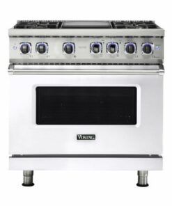 Viking - 5.1 Cu. Ft. Freestanding Gas Convection Range - White 3
