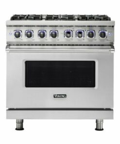 Viking - 5.6 Cu. Ft. Self-Cleaning Freestanding Dual Fuel LP Gas Convection Range - Stainless steel 3