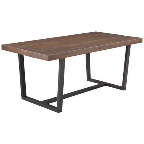 Walker Edison - Rectangular Solid Pine Wood Dining Table - Mahogany