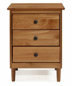 Walker Edison - 3-Drawer Nightstand - Caramel