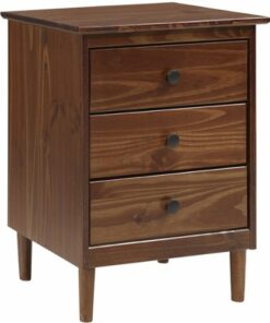Walker Edison - 3-Drawer Nightstand - Walnut