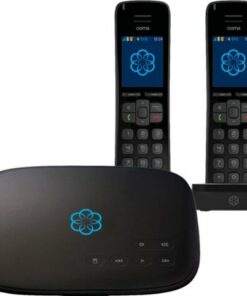 Ooma - Telo Air Free Home Phone Service with 2 HD3 Handsets - Black