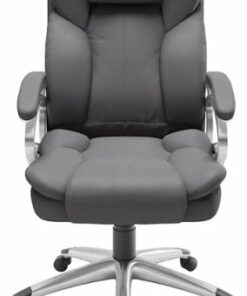 CorLiving - 5-Pointed Star Leatherette Executive Chair - Steel Gray
