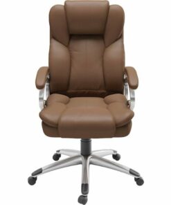 CorLiving - 5-Pointed Star Leatherette Executive Chair - Caramel Brown
