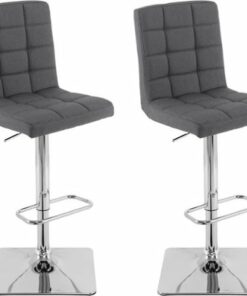 CorLiving - Heavy Duty Fabric Kitchen Chairs (Set of 2) - Dark Gray