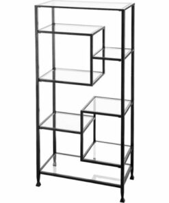 SEI - Jaymes Metal and Glass 7-Shelf Bookcase - Matte Black