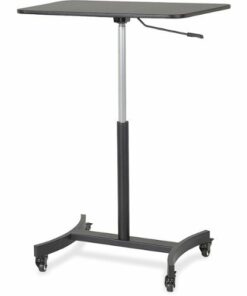 Victor - High Rise Rectangle Polyvinyl Chloride (PVC) Table Desk - Silver/Black