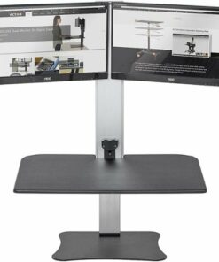 Victor - High Rise Electric Dual Monitor Height Adjustable Standing Desk Workstation - Black, Aluminum