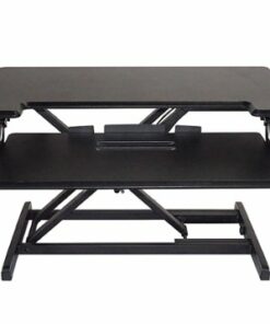 Victor - High Rise Height-Adjustable Compact Standing Desk with Keyboard Tray - Black