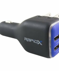 RapidX - DualX Vehicle/Wall USB Charger - Blue