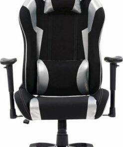CorLiving - High-Back Ergonomic Gaming Chair - Black/Mesh Silver
