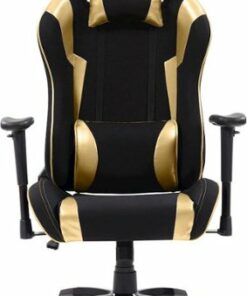 CorLiving - High-Back Ergonomic Gaming Chair - Black/Mesh Gold