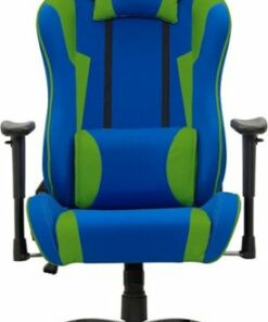 CorLiving - High-Back Ergonomic Gaming Chair - Blue/Mesh Green