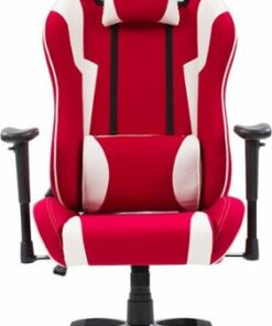 CorLiving - High-Back Ergonomic Gaming Chair - Red/Mesh White