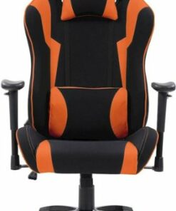 CorLiving - High-Back Ergonomic Gaming Chair - Black/Mesh Orange