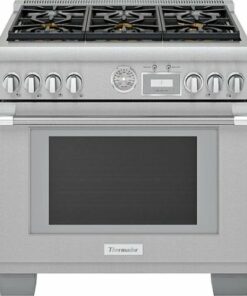 Thermador - ProGrand 5.7 Cu. Ft.  Freestanding Gas Convection Range with Self-Cleaning and 6 Burners – Liquid Propane Convertible - Stainless steel
