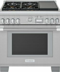 Thermador - ProGrand 5.7 Cu. Ft. Self-Cleaning Freestanding Dual Fuel Convection Range - Liquid Propane Convertible - Stainless steel 0