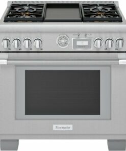 Thermador - ProGrand 5.7 Cu. Ft. Self-Cleaning Freestanding Dual Fuel Convection Range - Liquid Propane Convertible - Stainless steel 1