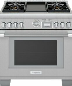 Thermador - ProGrand 5.5 Cu. Ft. Freestanding Gas Convection Range with Self-Cleaning  – Liquid Propane Convertible - Stainless steel