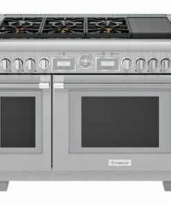 Thermador - ProGrand 8.2 Cu. Ft. Self-Cleaning Freestanding Double Oven Dual Fuel Convection Range -  Liquid Propane Convertible - Stainless steel