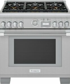 Thermador - ProGrand 5.7 Cu. Ft. Self-Cleaning Freestanding Dual Fuel Convection Range - Liquid Propane Convertible - Stainless steel 2