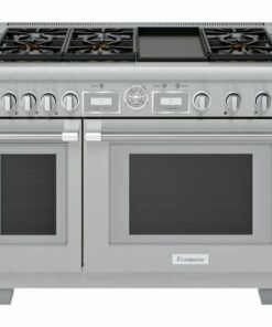 Thermador - ProGrand 7.9 Cu. Ft. Freestanding Double Oven Gas Convection Range with Self-Cleaning – Liquid Propane Convertible - Stainless steel