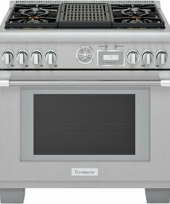 Thermador - ProGrand 5.7 Cu. Ft. Self-Cleaning Freestanding Dual Fuel Convection Range - Liquid Propane Convertible - Stainless steel 3