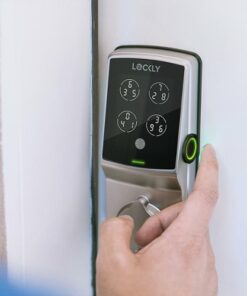 Lockly - Secure Plus Smart Lock Bluetooth Retrofit Deadbolt with Touchscreen/Fingerprint Sensor/Key Access/Auto Lock Access - Satin Nickel