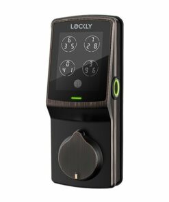 Lockly - Secure Plus Smart Lock Bluetooth Retrofit Deadbolt with Touchscreen/Fingerprint Sensor/Key Access/Auto Lock Access - Venetian Bronze