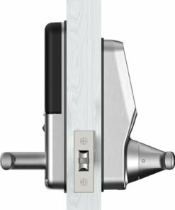 Lockly - Secure Plus Smart Lock Bluetooth Retrofit Door Handle with Touchscreen/Fingerprint Sensor/Key Access/Auto Lock - Satin Nickel