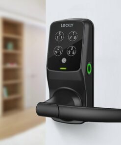 Lockly - Secure Plus Smart Lock Bluetooth Retrofit Door Handle with Touchscreen/Fingerprint Sensor/Key Access/Auto Lock - Matte Black