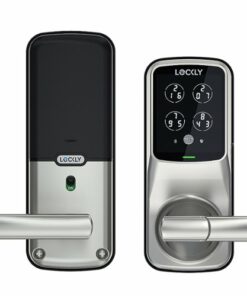 Lockly - Secure Pro Smart Lock Wi-Fi Retrofit Door Handle with Touchscreen/Fingerprint Sensor/Key Access/Voice Control - Satin Nickel