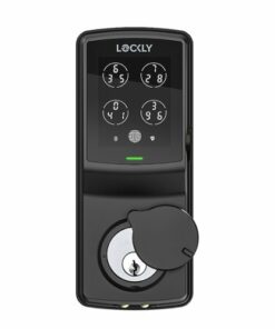 Lockly - Secure Pro Smart Lock Wi-Fi Retrofit Deadbolt with Touchscreen/Fingerprint Sensor/Key Access/Voice Control Access - Matte Black