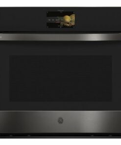 GE Profile - 30" Smart Built-In Single Electric Convection Wall Oven with Air Fry & Precision Cooking - Black Stainless Steel