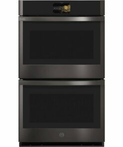 GE Profile - 30" Smart Built-In Double Electric Convection Wall Oven with Air Fry & Precision Cooking - Black Stainless Steel