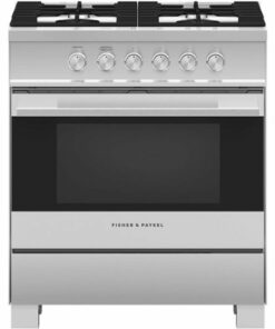 Fisher & Paykel - 3.5 Cu. Ft. Freestanding Gas Convection Range - Brushed stainless steel/black glass