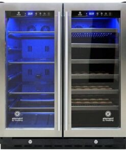 Vinotemp - 33-Bottle and 101-Can Dual Zone Wine and Beverage Cooler - Silver