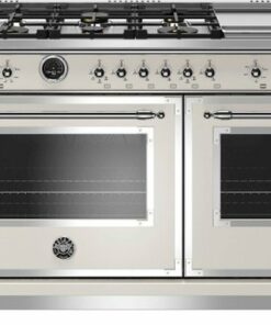 Bertazzoni - Heritage Series 7.0 Cu. Ft. Self-Cleaning Freestanding Double Oven Dual Fuel Convection Range - Ivory Gloss