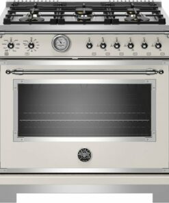 Bertazzoni - 5.9 Cu. Ft. Freestanding Gas Convection Range - Ivory Gloss