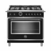 Bertazzoni - 5.7 Cu. Ft. Self-Cleaning Freestanding Dual Fuel Convection Range - Black